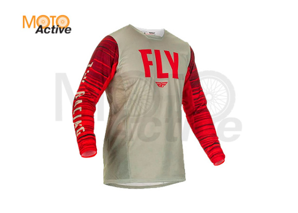 Джерси FLY RACING KINETIC WAVE 2022 серая/красная